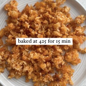 Crispy rice baked in the oven