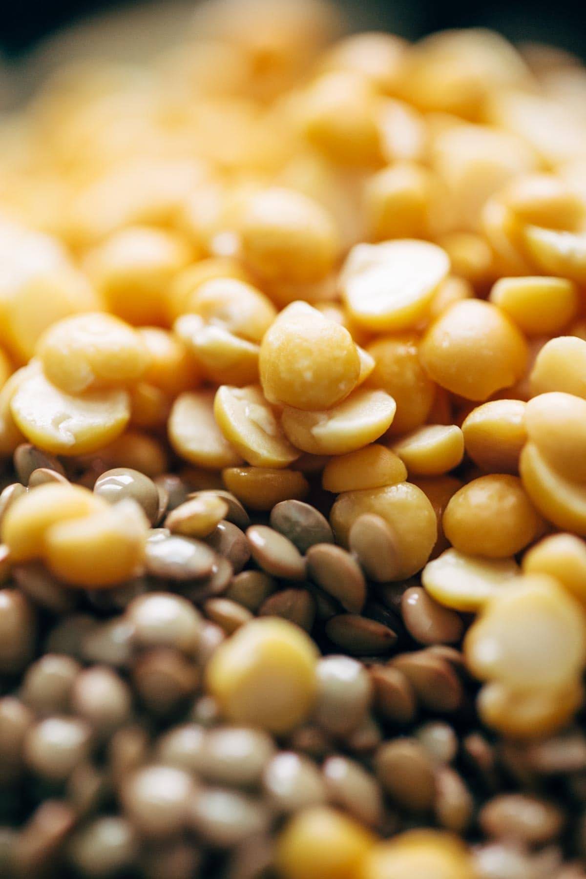 Split yellow peas and lentils